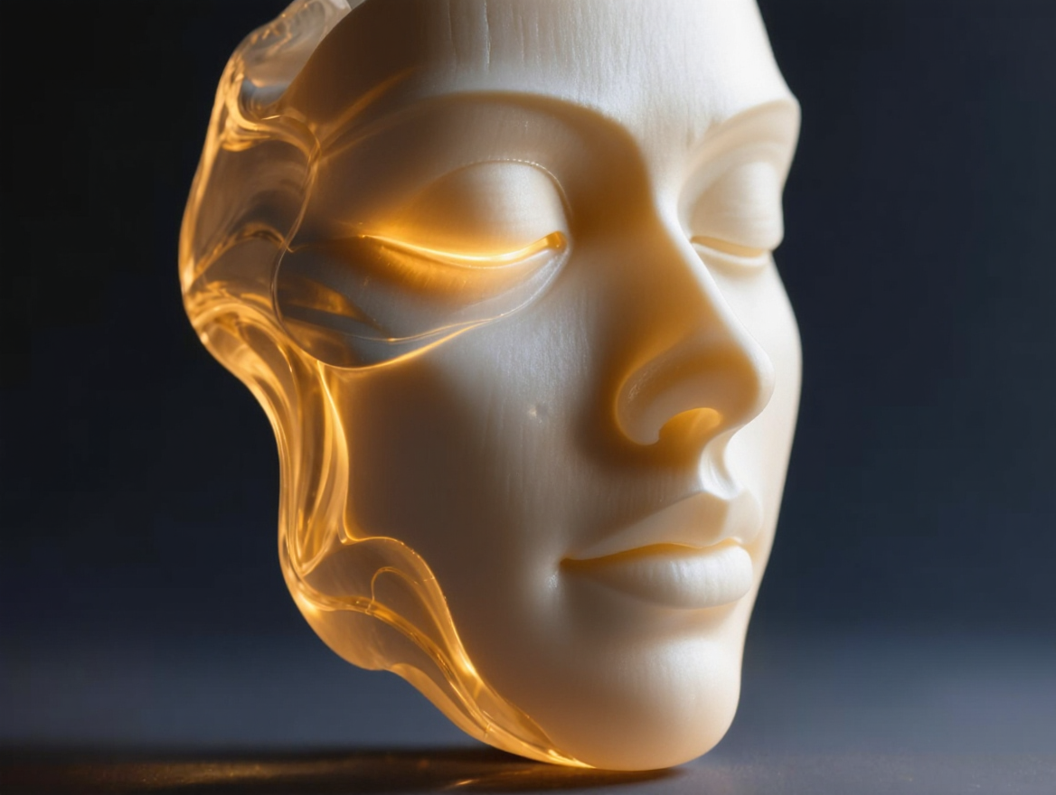 Translucent Face Sculpture — Under-Eye Golden Glow illustrating tear trough treatment